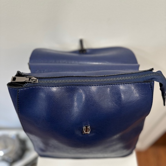 Blue Leather Backpack Small - Picture 5 of 6